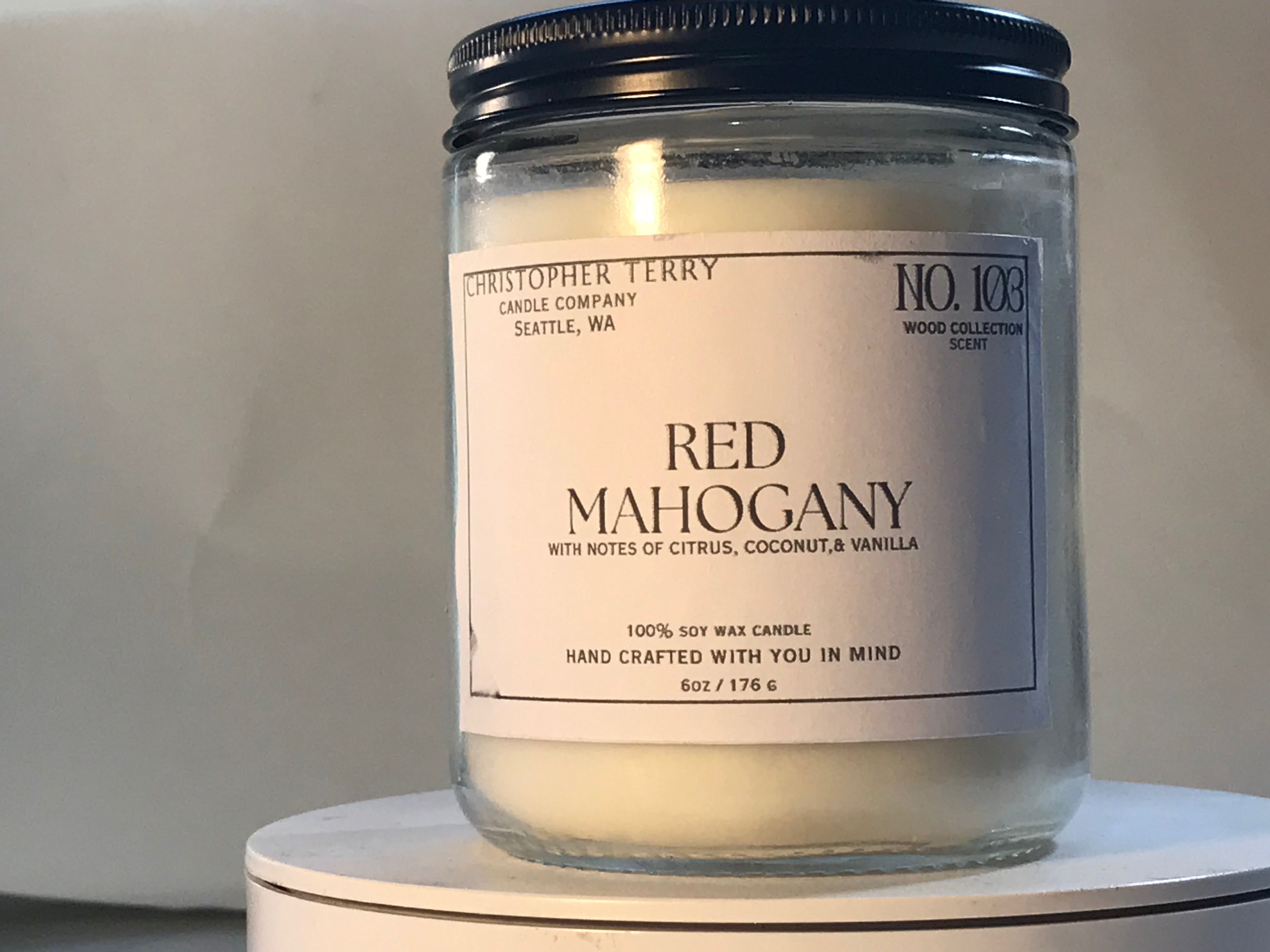 No. 103 RED MAHOGANY CANDLE